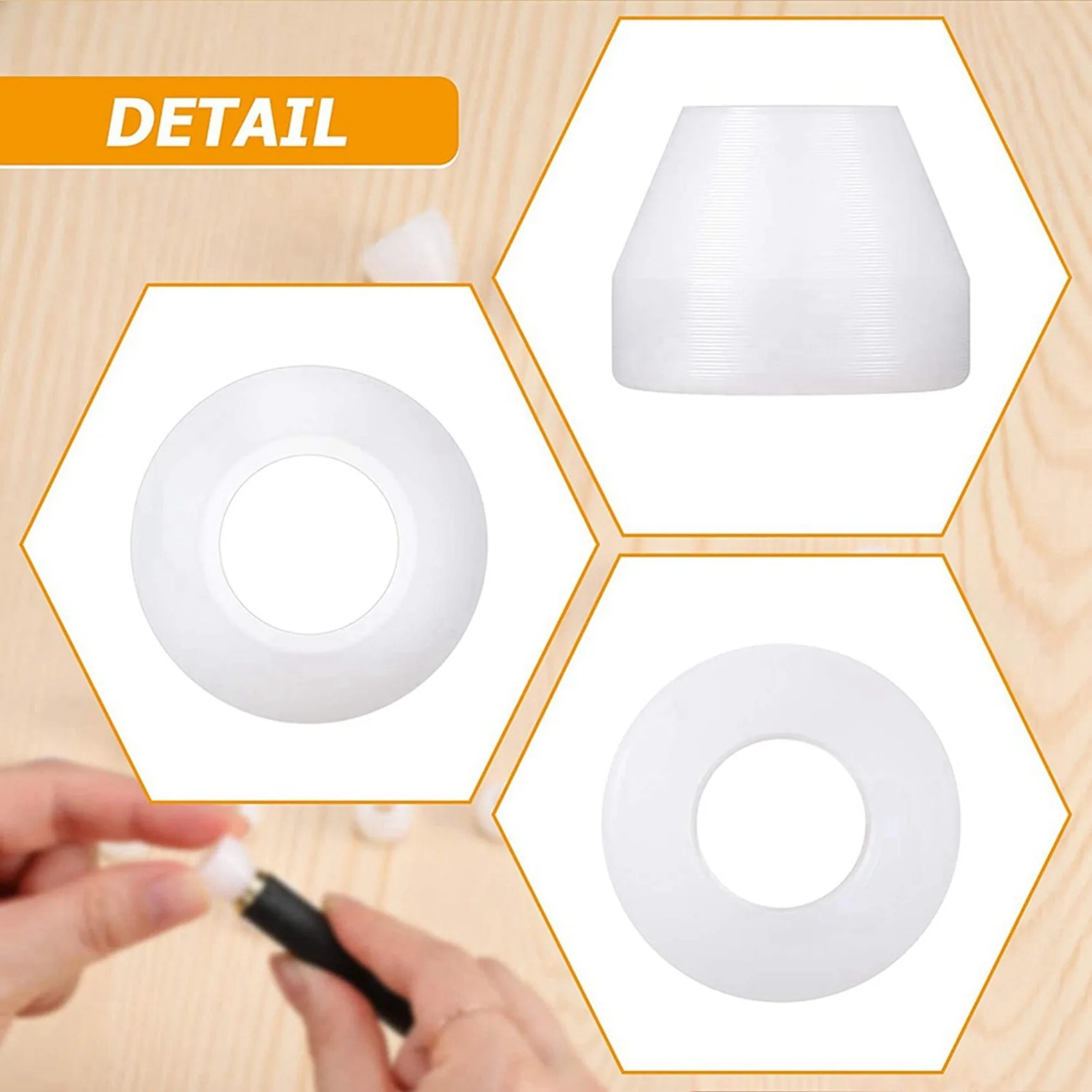 24 piezas bujes de bolígrafo bujes de bolígrafo blancos bujes de bolígrafo duraderos antiadherentes bujes sintéticos para bolígrafo de acabado CA Turning-B61B