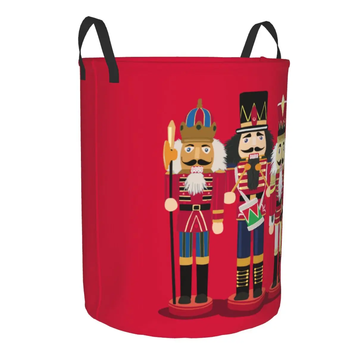 Custom Nutcracker Soldier Toy Christmas Gift Laundry Basket Collapsible Large Capacity Clothes Storage Bin Baby Hamper