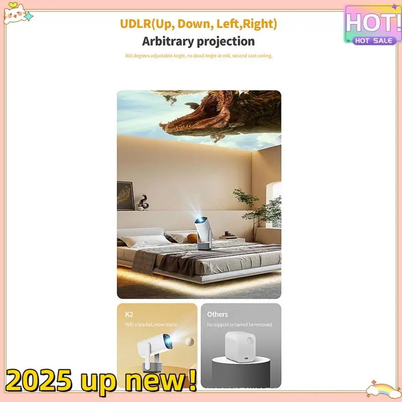 

Нежная текстура-4K Wi-Fi проектор K2 PTZ Smart Android11 портативный домашний кинотеатр видео светодиодный Bluetooth мини-проектор