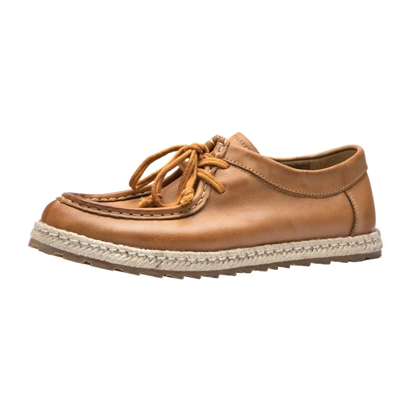

British Casual Shoes Male Breathable Genuine Leather Flats Spring Autumn Winter Cowhide Designer Shoes Retro Men Luxury Sneakers