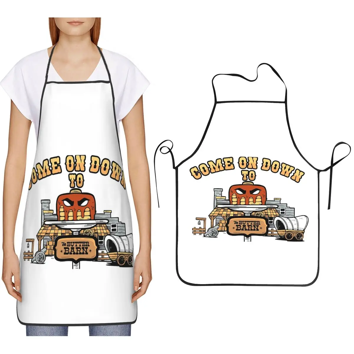 

Фартук Come On Down To The Butter Barn Фартук для шеф-повара Кулинария Столик Водонепроницаемый нагрудник Кухонный сарафан для уборки для женщин и мужчин