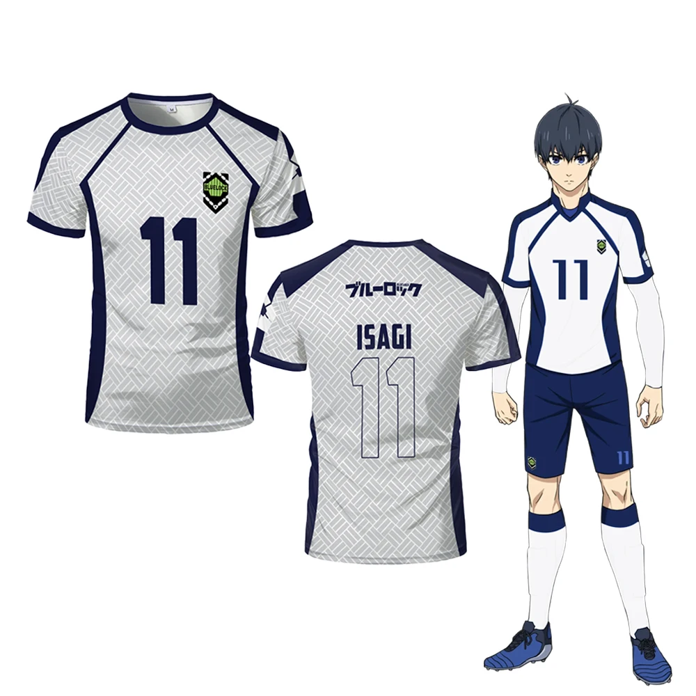 2024 Summer New Men's Blue Lock Anime Soccer Jersey T-shirts Women's fashion Sports Tops Children's Casual Short Sleeve T shirt