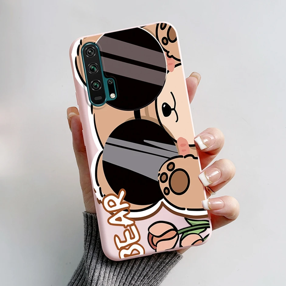 For Honor 20 Pro Liquid Silicone Soft Back Phone Case Fro Honor 20 Pro Unique Fashion Cute Cartoon Shockproof Camera Protection