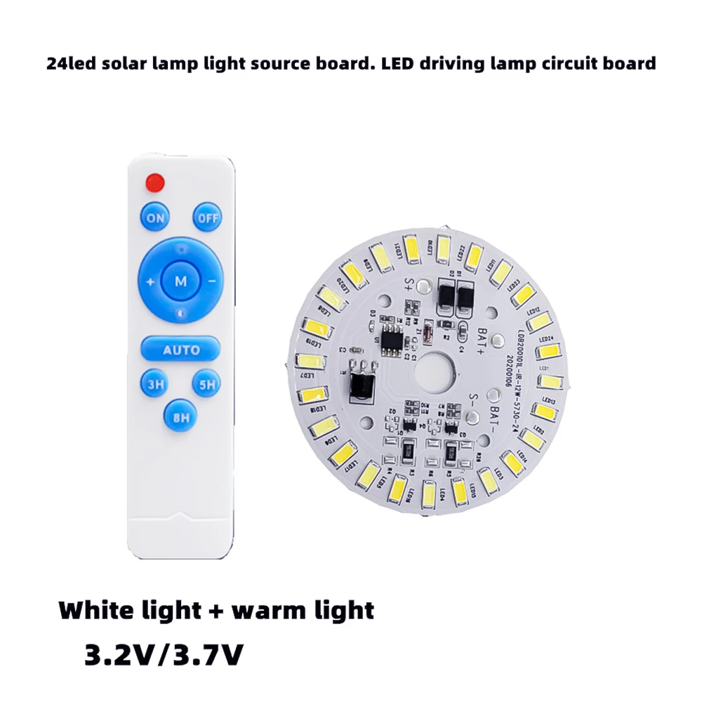 Luz Solar de techo, módulo Led de repuesto, 3,2 V, 3,7 V, tablero de luz Led regulable con Control remoto, lámparas de techo de 12W