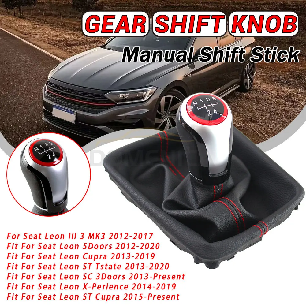 Botão de mudança de marcha de 5/6 velocidades, adequado para Seat Leon lll 3 MK3 Cupra ST Tstate Sc 3 portas X-Perience STCupra, substituição de alavanca de câmbio de carro
