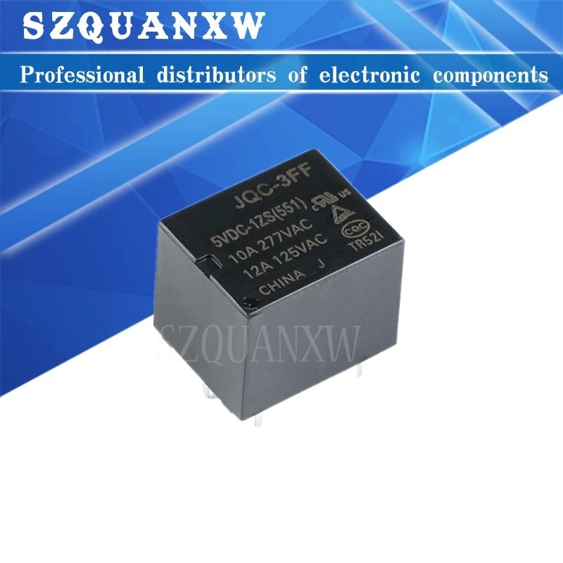 5Pcs 10A Relay HF3FF-JQC-3FF- 5VDC-1ZS 12VDC-1ZS 24VDC-1ZS(551) 5 Pin DIP5 HF- JQC-3FF- 5V 9V 12V 24V Relays