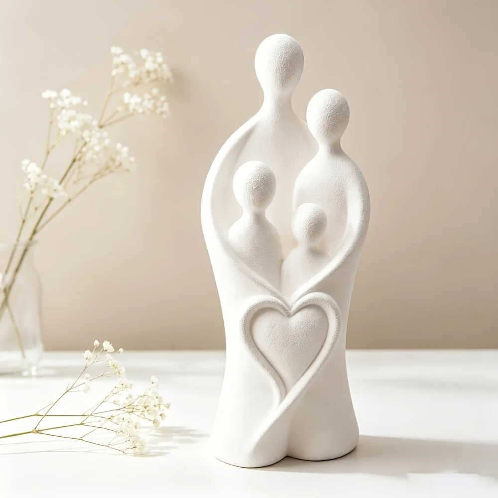 1/2 Piece Set of Statues for a Family of Four, 3D Printed Artwork Symbolizing Love and Togetherness, Suitable for Home Decoration on Desks and Dressers, Wedding Gifts, Father's Day Gifts