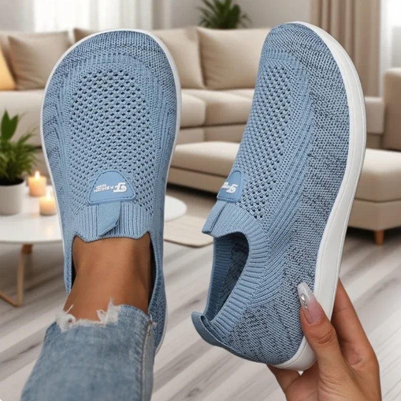 أحذية نسائية محبوكة خفيفة الوزن مريحة طوال اليوم، أحذية مشي ممتازة مناسبة للارتداء اليومي وأحذية المشي لمسافات طويلة