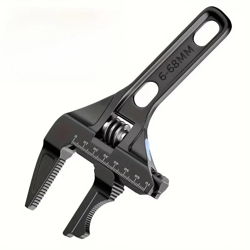 Multi-function Adjustable Wrench Short Handle Large Opening Aluminum Alloy Spanner for Bathroom Sink Pipe Plumbing Repair