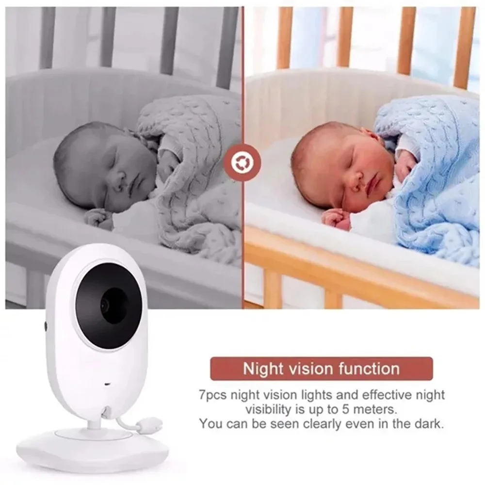 Video Baby Monitor 2.4G Wireless with All Size LCD Mother Kids Two-way Audio Talk Night Vision Surveillance Security Camera