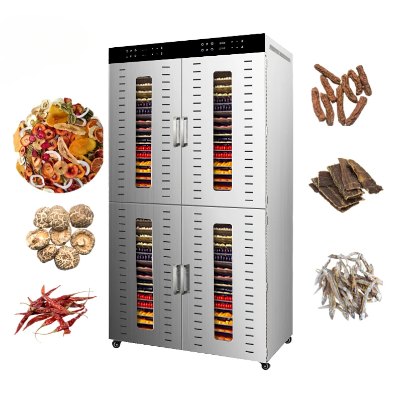 commercial industrial fruit and food dryer 32 48 80 96  trays stainless steel fruit vegetable meat dryer food dehydrator