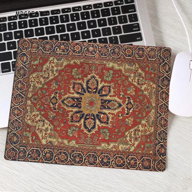 Xgz Persian Rug Large Pattern Cup Mouse Mat Mini Woven Mousepad Home Desk Decoration Craft Retro Tassel Mats 250x290x2mm