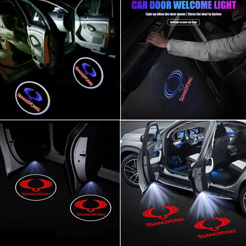 

LED Car Door Courtesy Welcome Light Laser Projector Lamp For Ssangyong Rexton 2 Tivolan Musso Tivoli Kyron Actyon Sport Korando