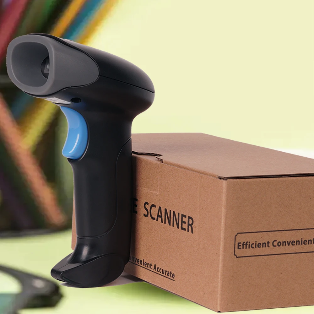 HBAPOS Wireless QR 1D 2D Barcode Scanner Wired Handheld Bar Codes Reader QR PDF417 for Supermarket Book Coffee Store