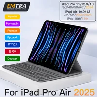 Teclado mágico magnético para IPad 11th 2025 Air 13in 11in teclado Bluetooth inalámbrico para IPad Air 4 5 6 7 Pro 11 12,9 funda con soporte