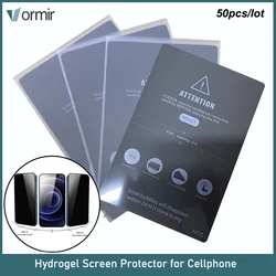 VorPanier-Film Hydorgel de confidentialité en TPU pour iPhone 14 13 12 Pro, Protecteur d'écran incurvé, SS 890C, Cut Machine, HD, Films bleus, 50 pièces