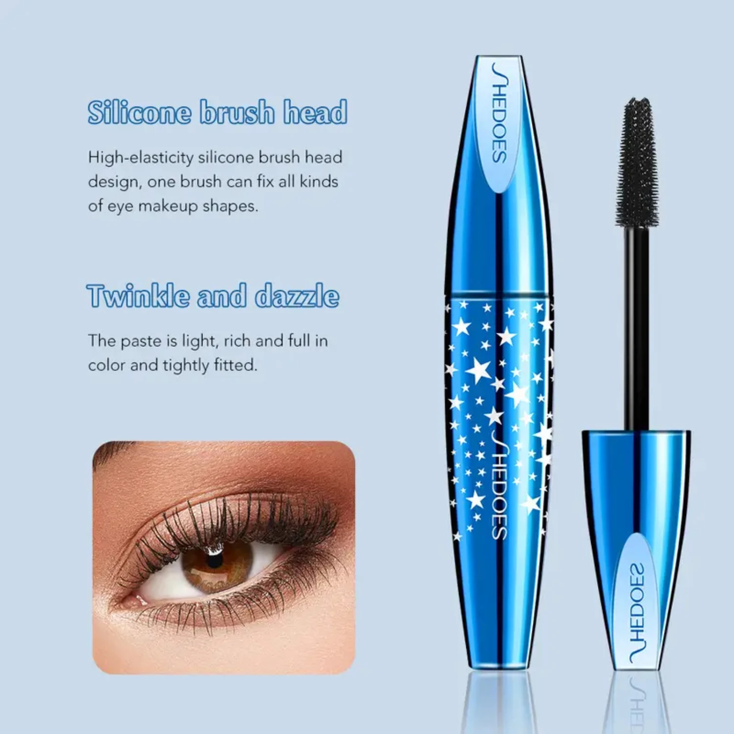 Blue Starry 4D Mascara für dicke, langanhaltende und große Augen Sheglam Make-up Envio gratis todo Brown Mascara Mascara Make-up-Set