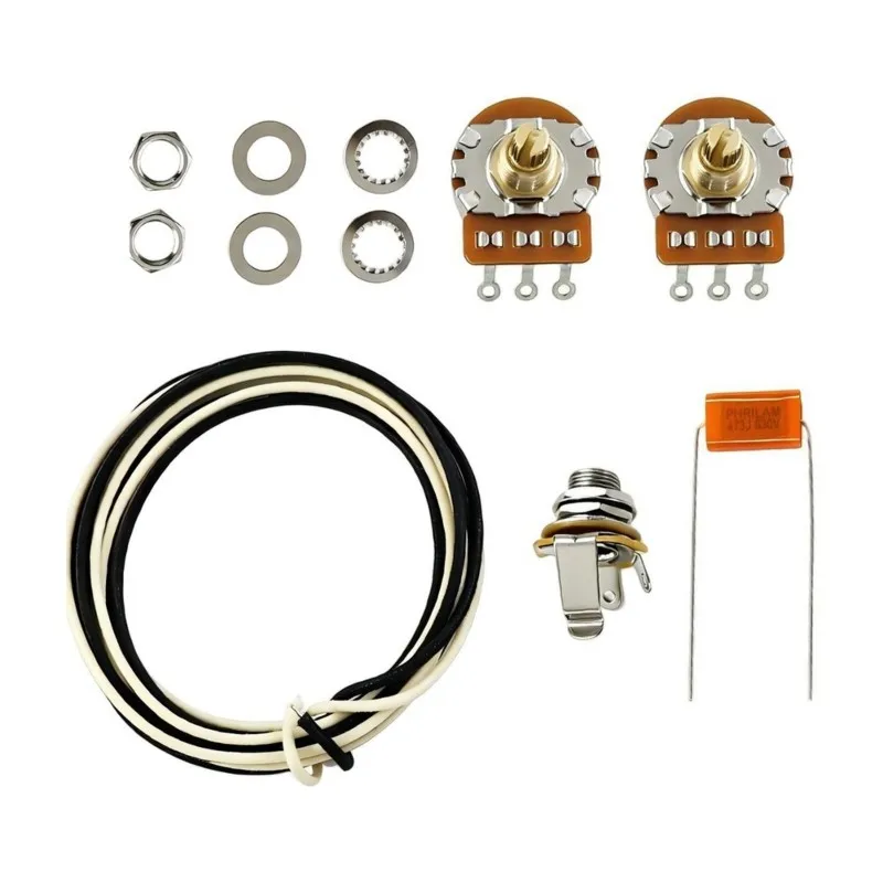 AA90-PB-Style Bass Wiring Kit Potentiometers, Capacitors, Output Jack, And Wiring Components- Ideal For Upgrades Modific