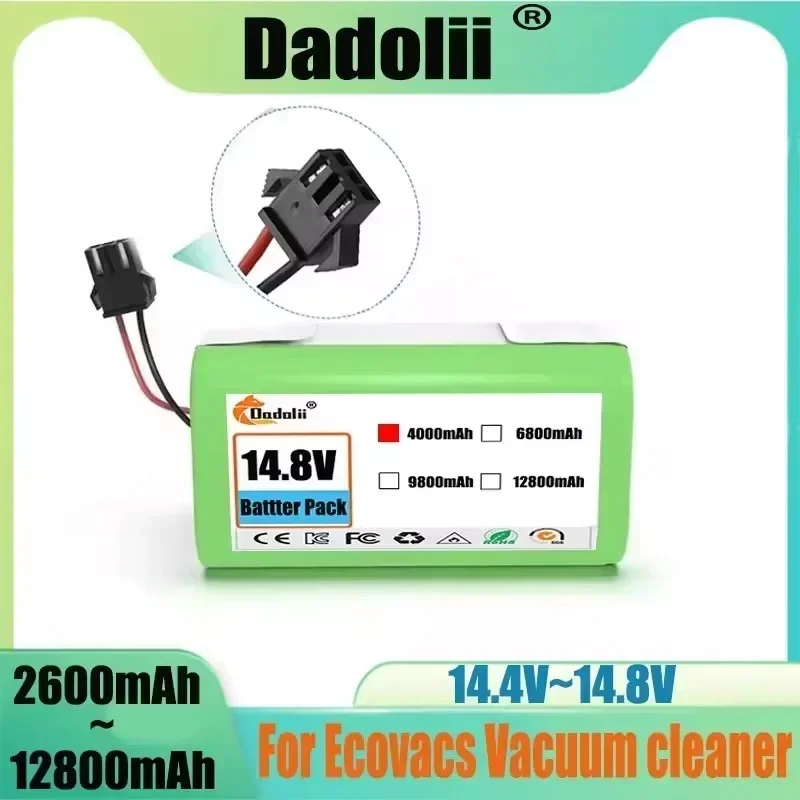 

14.4V 12800mAh Li-ion Battery for Conga 990 1090 Tesvor X500 Ecovacs Deebot N79 N79S DN622 Eufy RoboVac 11 11S RoboVac 30