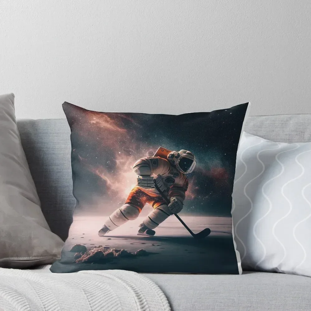 

An astronaut playing hockey Throw Throw Pillow Christmas Pillow Covers Sofa Covers For Living Room pillow