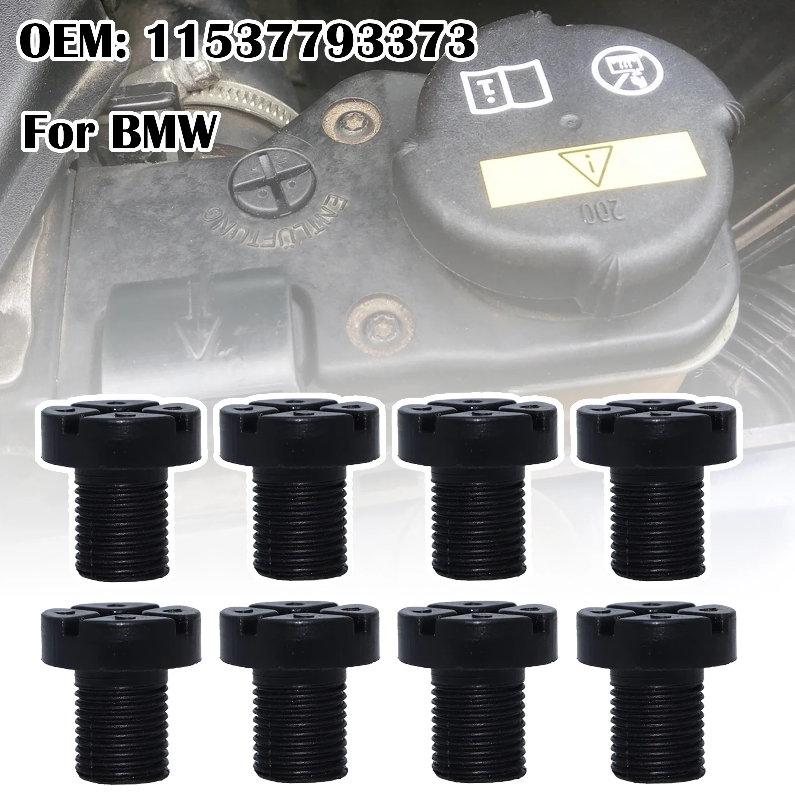 8SET Coolant Air Valve Bolt Bleeder Screw Radiator Cap Expansion Tank Plug Vent Fixing Assecories For BMW F30 E30 E36 E46 E90/91