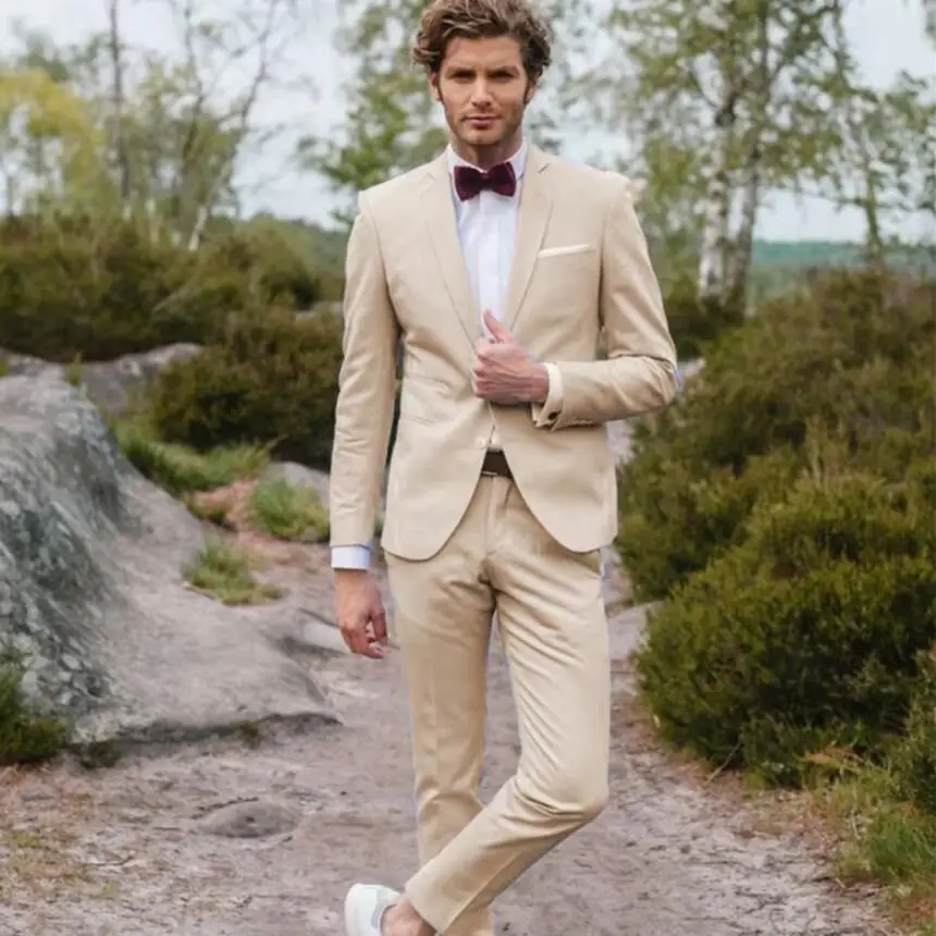 

Классический мужской костюм на свадьбу 2025, приталенный смокинг жениха с лацканами, деловой деловой небесно-голубой мужской костюм из 2 предметов (пиджак + брюки)