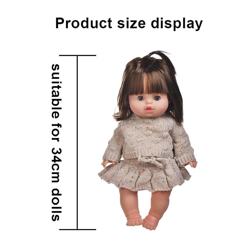 34cm 13.39 inch Babypop met openbare ogen, volledig zacht vinyl lichaam, reborn babypop, levensechte meisjespop, prinsessenpop, speelgoed, Bebe, verjaardagscadeau