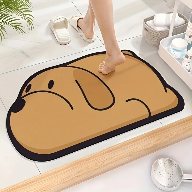 Diatom mud floor mat, special-shaped cartoon animal floor mat, door mat, bathroom floor mat, toilet absorbent foot mat, soft mat