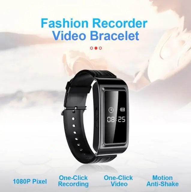 OEM factory price 1080P resolution voice activated bracelet voice recording 8GB digital voice recorder