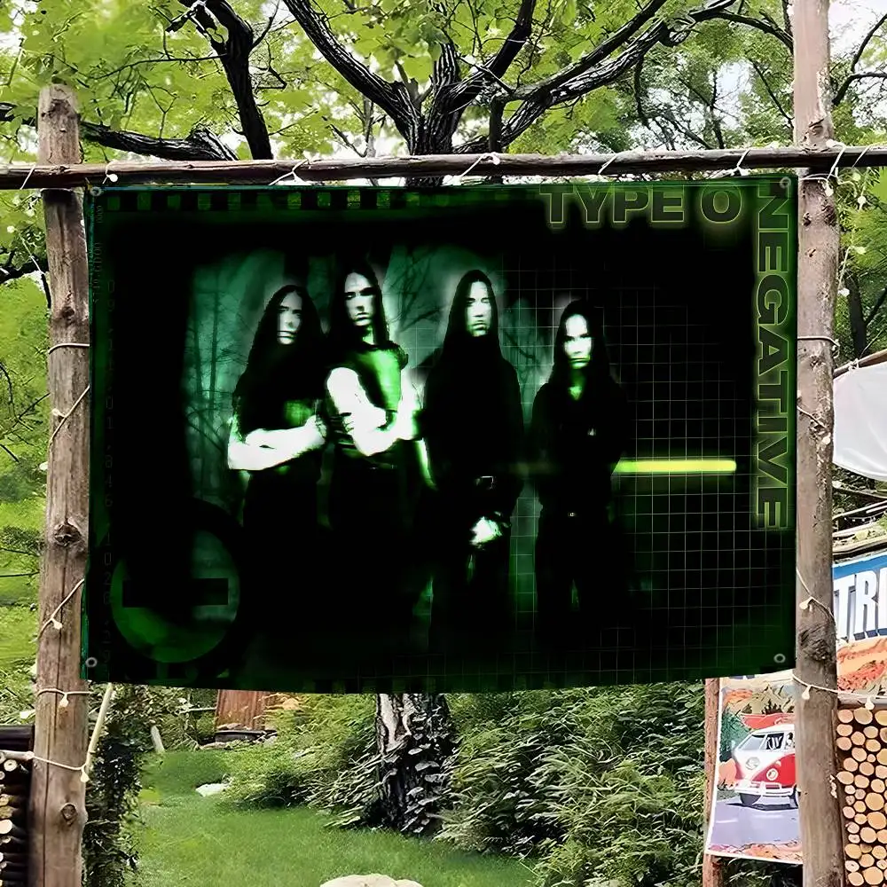 Classic  Metal Band T-Type O N-Negative Large Size Shop Art Promotion Advertising Booth Flag Hanging Banners