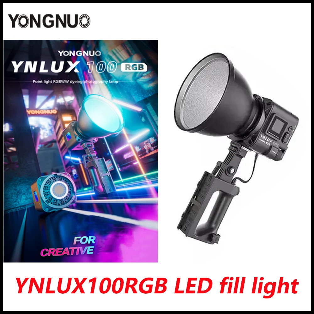 

YONGNUO YNLUX100RGB 2000-10000k LED Video Light Photography Lighting Portable Handheld Live Fill Light Bowens Mount