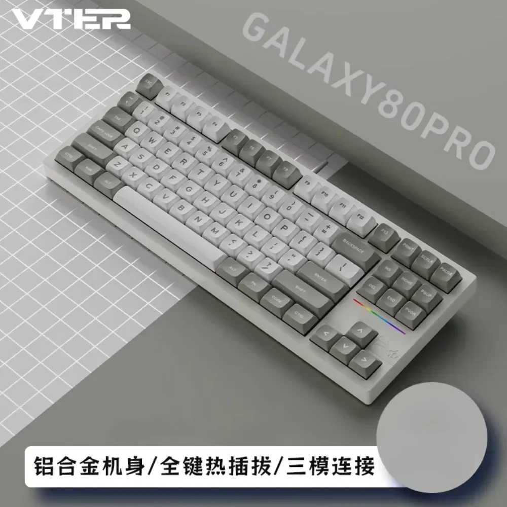 Imagem -05 - Vter Galaxy 80pro Liga de Alumínio Kit Teclado Mecânico Junta Tri-modo Personalizado Hot-swap sem Fio com Fio 80 Layout 88 Teclas