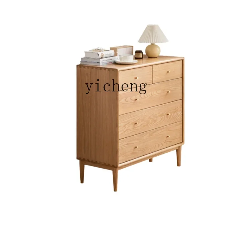 

XC Cloud Solid Wood Chest of Drawers Furniture Simple Modern Oak Multi-Functional Bucket Cabinet Bedroom Locker New