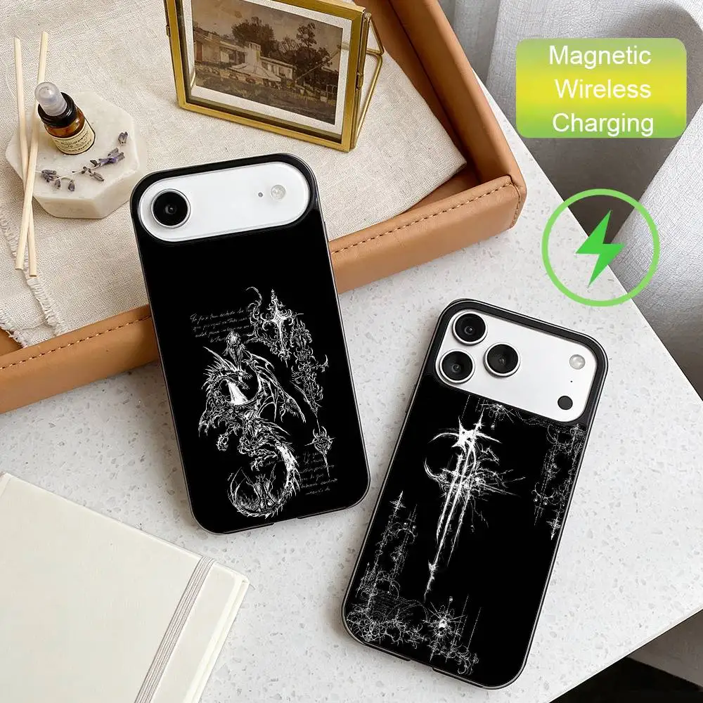 

Cyber Sigil Phone Case For iPhone17,16,15,14,13,12,11 Plus,For Magnetic Wireless Charge Cover