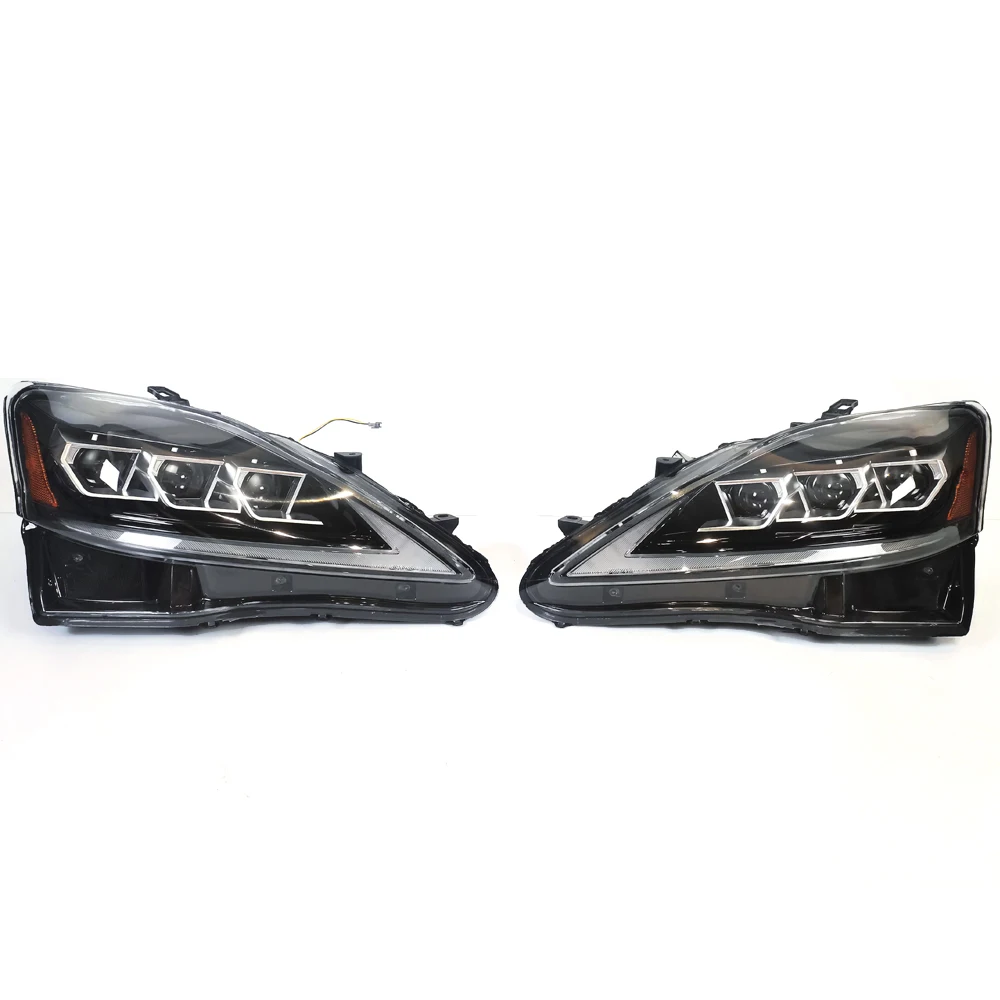 car lights led headlamp Lexus IS250 2006 2007 2008 2009 2010 2011 2012 for IS250 facelift 3 lens led headlights