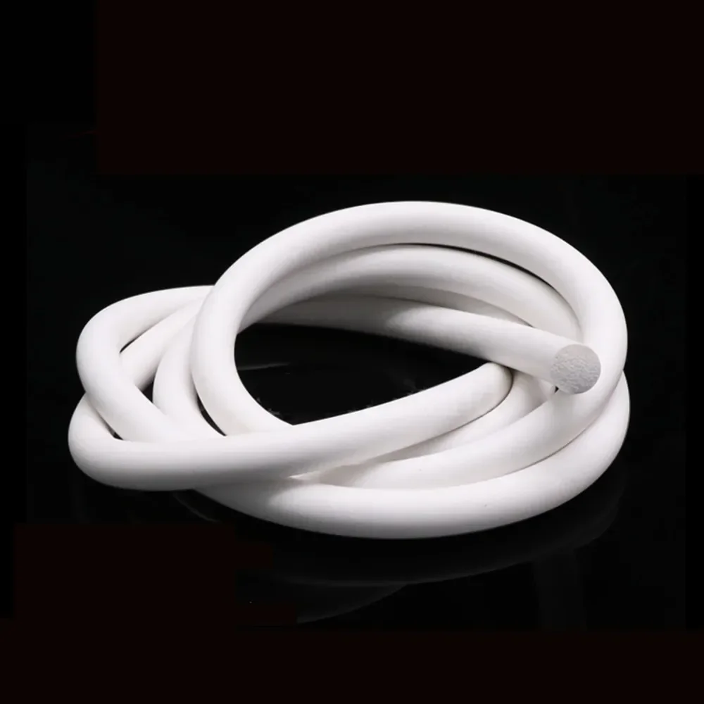 New White Silicone Foamed Seal Strip Silicone Rubber Sponge Strip Round VMQ Foaming Cord Dia.1/1.5/2/2.5/3/3.5/4/4.5/5/6-30mm