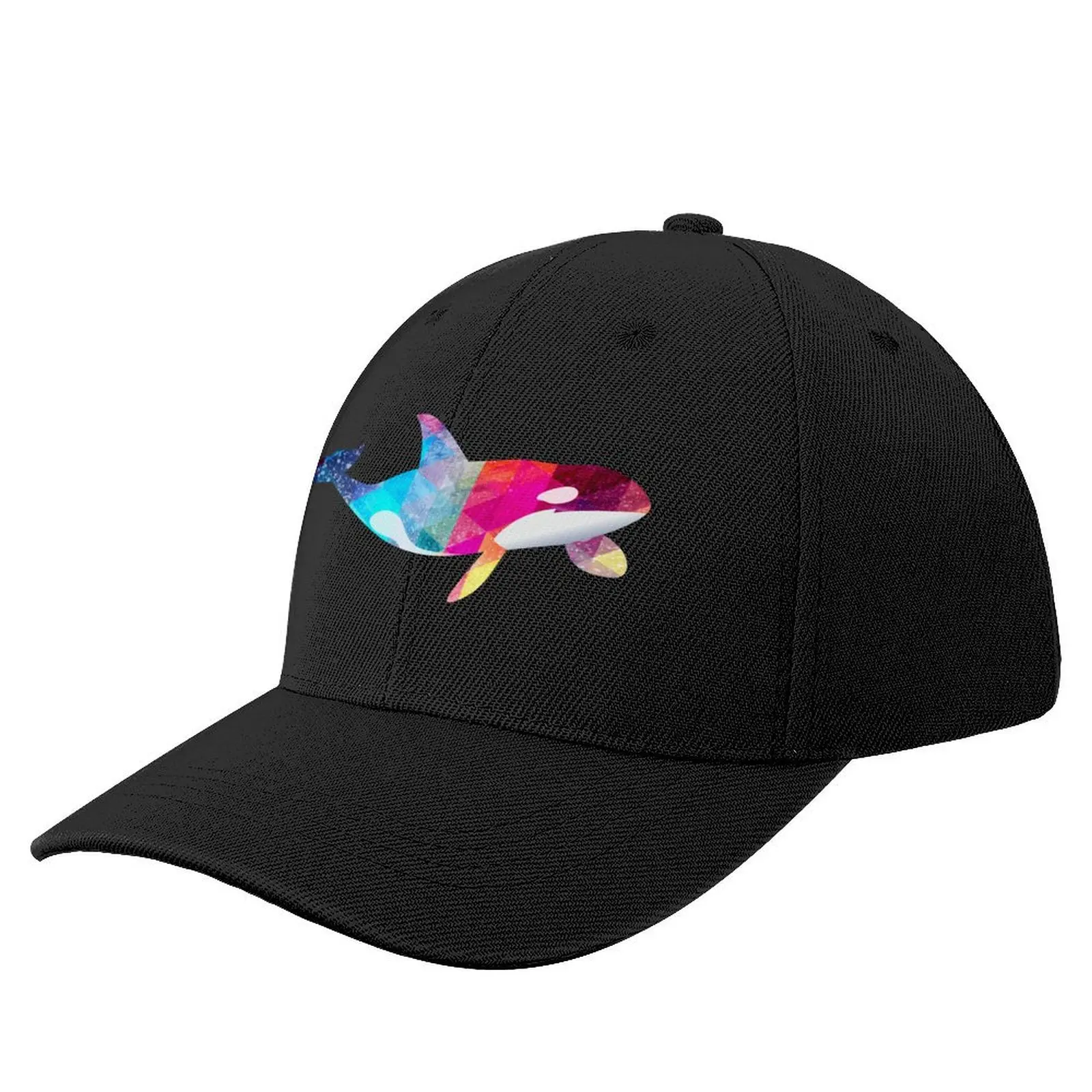 

Orca Whale Lover Killer Whale Retro Rainbow Polygonal StyleCap Baseball Cap Bobble Hat Mountaineering Golf Wear Men Women's