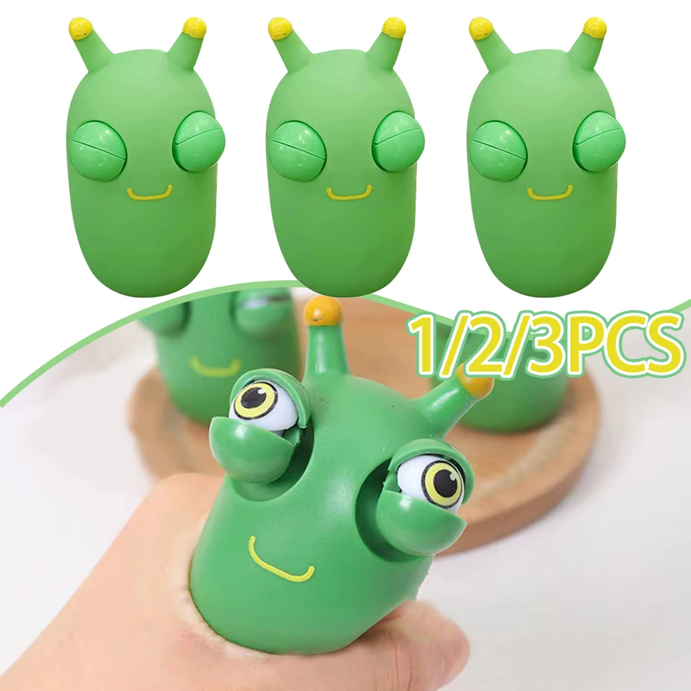 1-3ชิ้นบีบตา popping flpy บีบของเล่นหนอนสีเขียวบรรเทาความเครียดป้องกันความเครียด fidgets คริสต์มาสเด็กของขวัญ