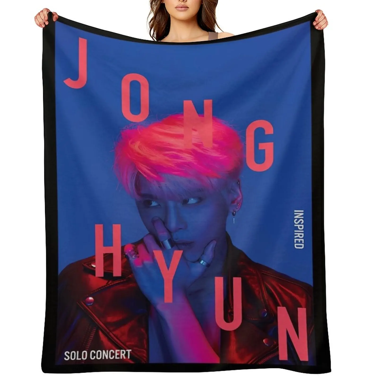 SHINee JONGHYUN INSPIRED КОНЦЕРТНЫЙ ПЛАКАТ Плед Мягкие кровати Подвижные самые мягкие одеяла