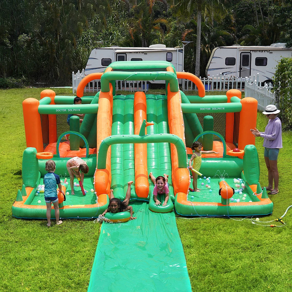 Children's water slide jumping bounce house bouncing castle inflatable castle high quality free shipping