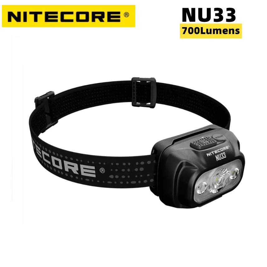 NITECORE NU33 USB-C Rechargeable Compact Headlamp 700Lumens Lantern Headlight High CRI LED Triple Output Built-In Battery