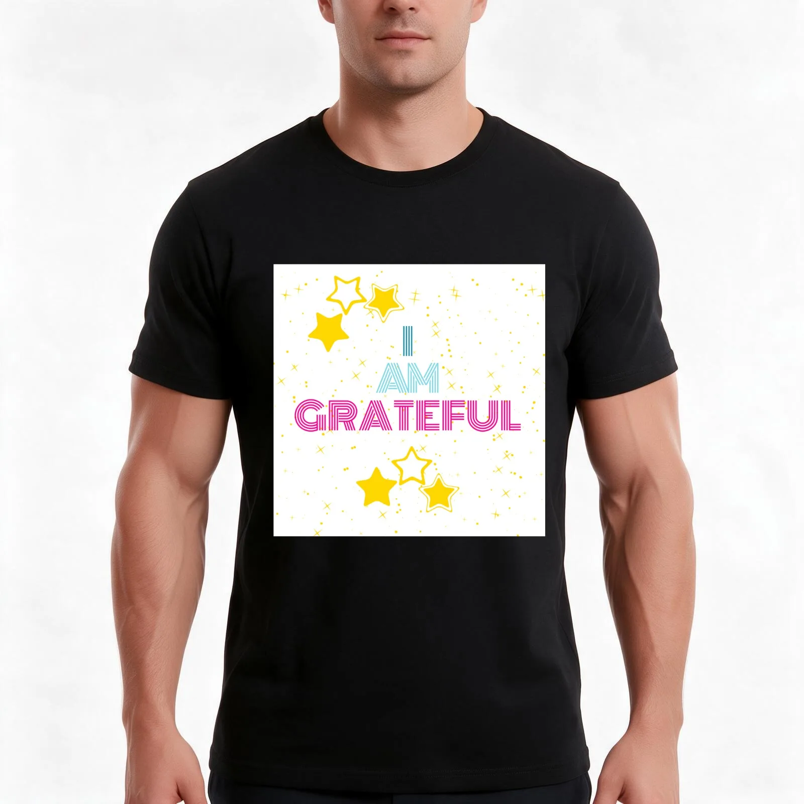 I AM GRATEFUL T-Shirt, Summer Casual Cotton Tee, Oversized Streetwear Tops, Vintage Graphic Print, Loose Fit Short Sleeve