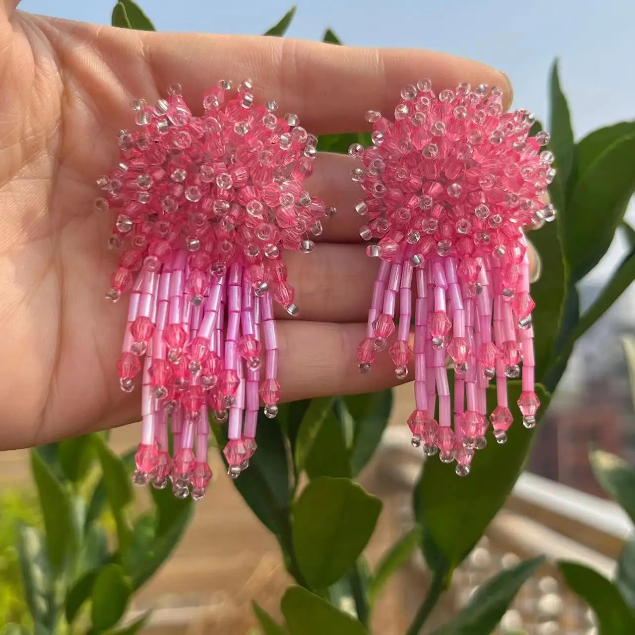 Luxury handmade tassel long Earrings For Woman