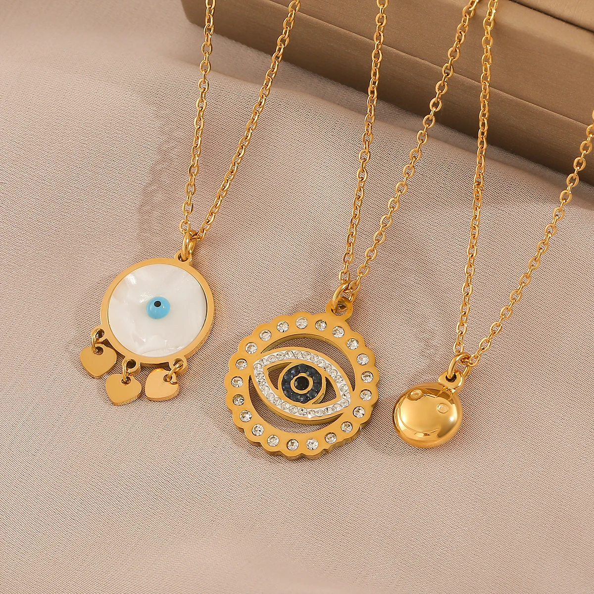 Stainless Steel Fashion Evil Eye Pendant Necklace For Women Lucky Turkish Eye  Choker Gold Plated Neck Chain Jewelry Party Gifts