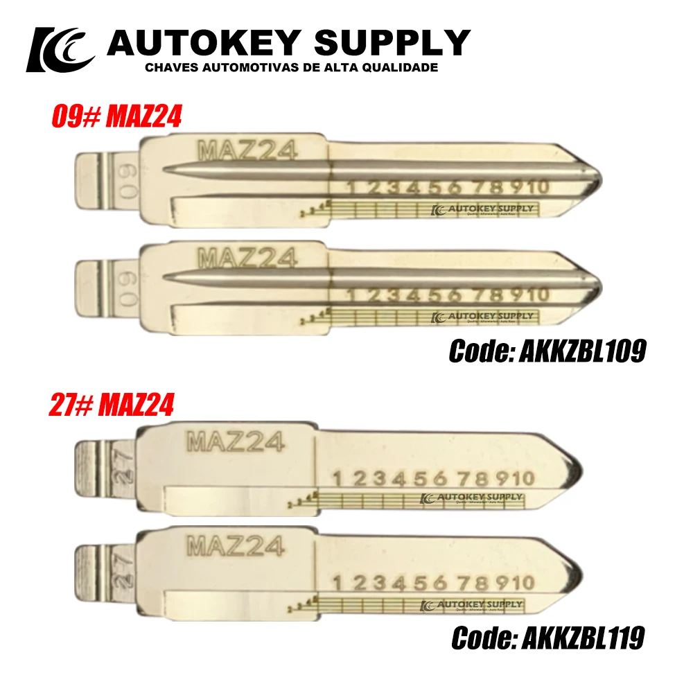 

For Key Blade With Scale MAZ24 09# 27# AKKZBL109 AKKZBL119 AutokeySupply