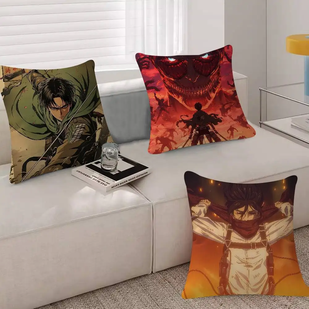 Anime Attack On Titan Pillow Case For Sofa Decor Car Office Room Printing Cushion Cover Decorations And Protector