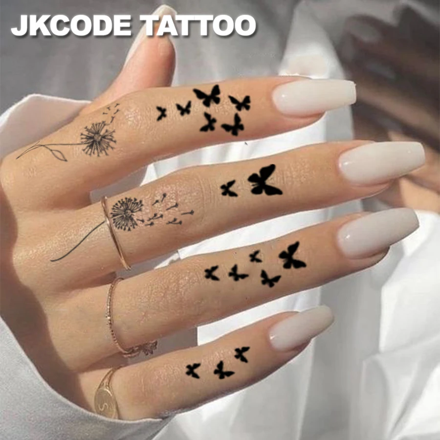 Waterproof Mehndi Design Semi-permanent Tattoos, Temporary Tattoos, Dandelions, Elves, Hibiscus, Butterflies, Lasts 1-2 Weeks