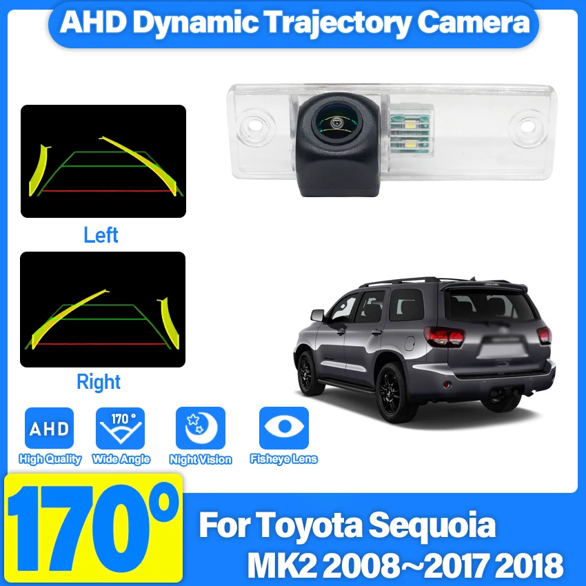 170 Degree AHD 1280x720P Car Rear View Camera For Toyota Sequoia MK2 2008~2015 2016 2017 2018 Fisheye CCD HD Night Vision