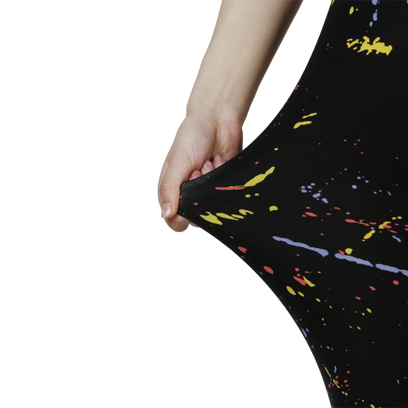 QR10 Black Speckled Ink Colored Love Printing Sept Women\'s Fashion High Elastic Elastic Underpants