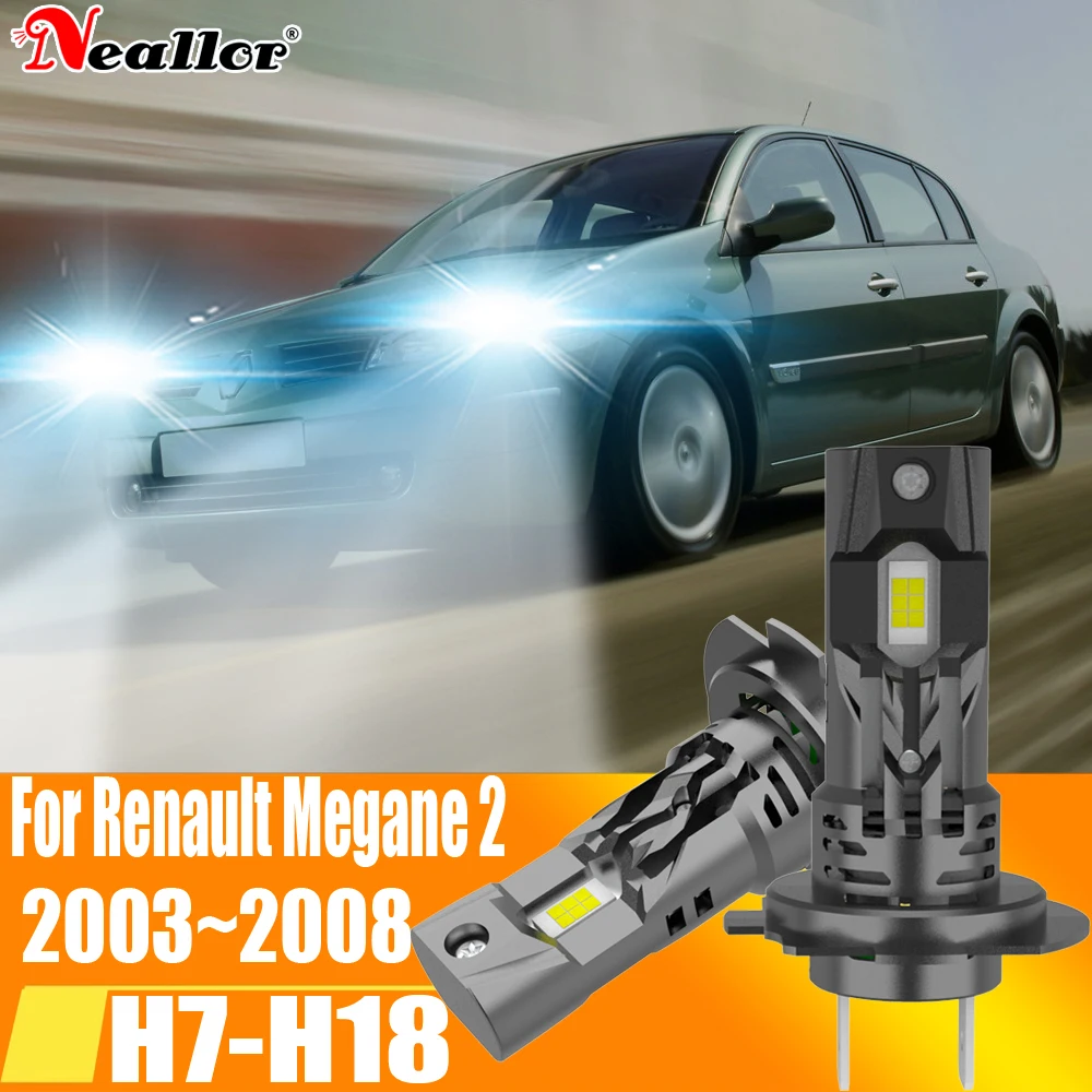 

2 шт., Автомобильные светодиодные лампы H7 Canbus H18 6000K 12 В 55 Вт для Renault Megane 2 2003 ~ 2008